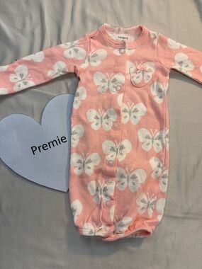 Carter's - Soft Pink Preemie Convertible Sleeper/Night gown